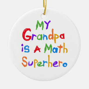My Grandpa Math Superhero T-shirts and Gifts Ceramic Ornament