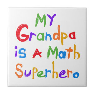 My Grandpa Math Superhero T-shirts and Gifts Tile