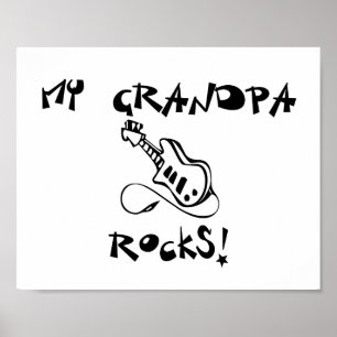 My Grandpa Rocks guitar Poster