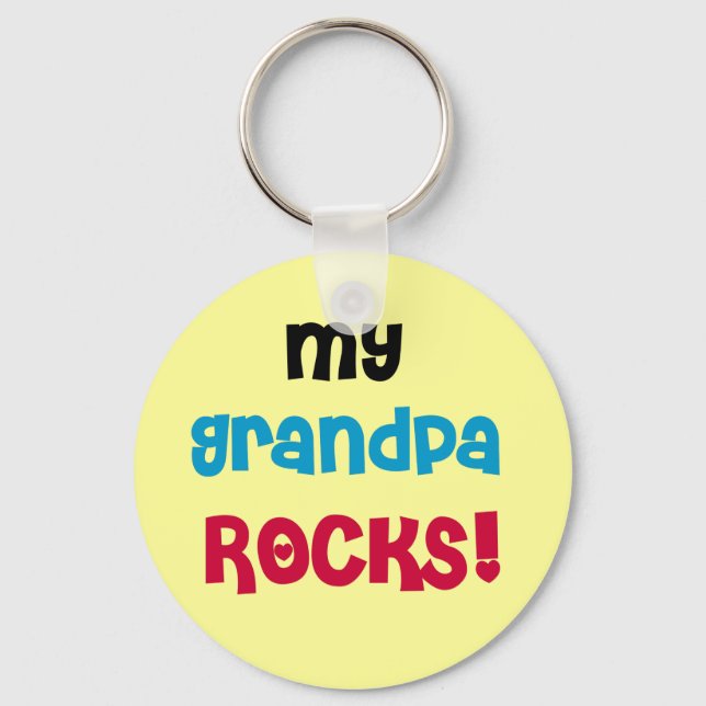 My Grandpa Rocks Tshirts and Gifts Keychain (Front)