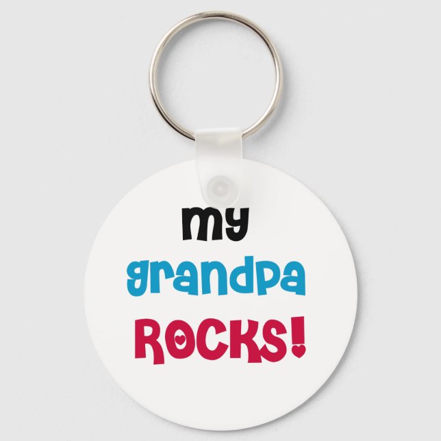 My Grandpa Rocks Tshirts and Gifts Keychain (Front)