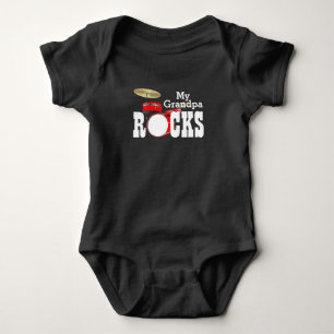 "My Grandpa Rocks!" with Drum Set Baby Bodysuit