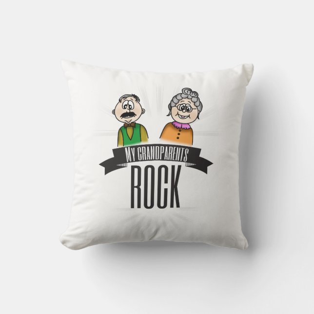 My Grandparents Rock Throw Pillow (Front)