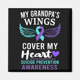 My Grandpa's Wings Cover Heart Suicide Awareness R Magnet