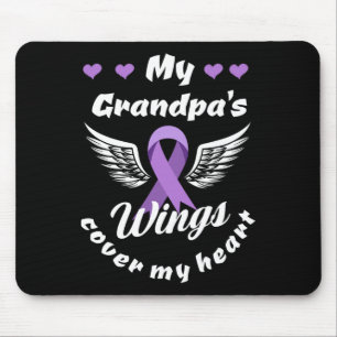 My Grandpa's Wings Cover My Heart Overdose Awarene Mouse Pad