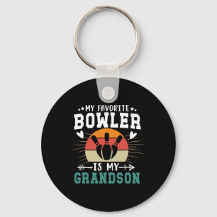 My Grandson Bowling Grandma Of A Bowler Grandmothe Keychain