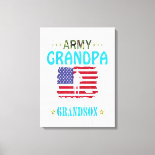 My Grandson Has Your Back-Proud Army Grandpa Gift Canvas Print