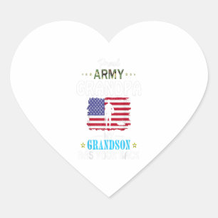 My Grandson Has Your Back-Proud Army Grandpa Gift Heart Sticker