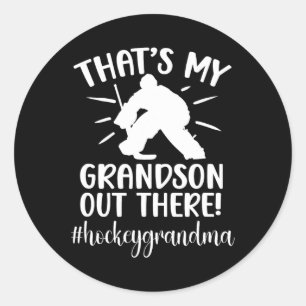 My Grandson Hockey Grandma Ice Hockey Player Grand Classic Round Sticker