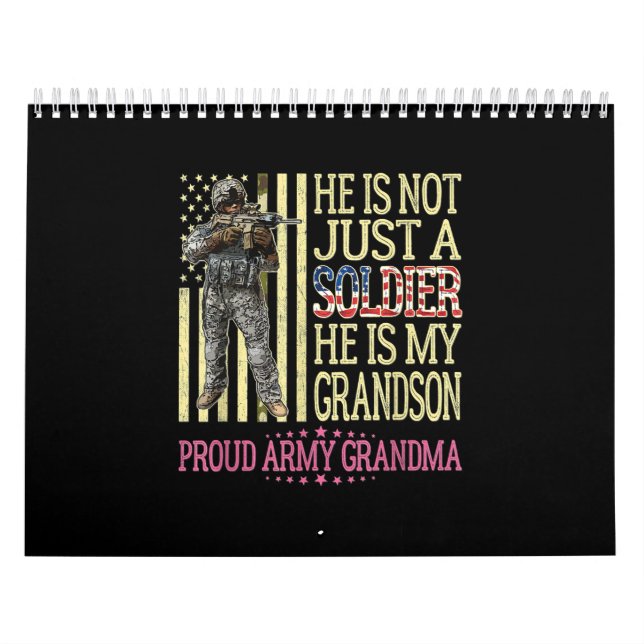 My Grandson Is A Soldier Proud Army Grandma Calendar (Cover)