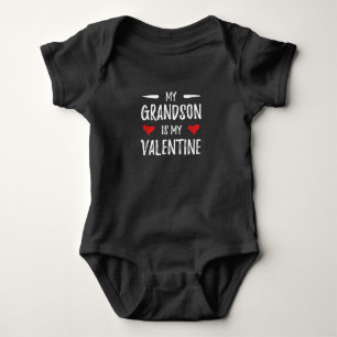 My Grandson Is My Valentine for Grandma Baby Bodysuit