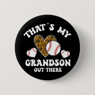 My Grandson Out There Gifts Women Baseball Grandma 2 Inch Round Button