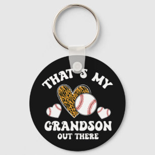 My Grandson Out There Gifts Women Baseball Grandma Keychain