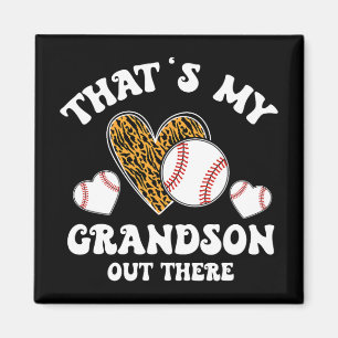 My Grandson Out There Gifts Women Baseball Grandma Magnet