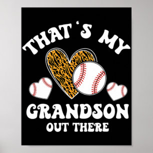 My Grandson Out There Gifts Women Baseball Grandma Poster