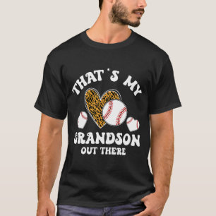 My Grandson Out There Gifts Women Baseball Grandma T-Shirt