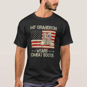 My Grandson Wears Combat Boots Proud Military Retr T-Shirt