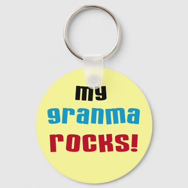 My Granma Rocks T shirts and Gifts Keychain (Front)