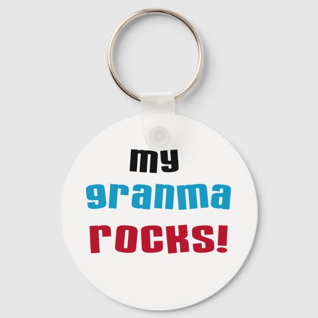 My Granma Rocks T shirts and Gifts Keychain (Front)