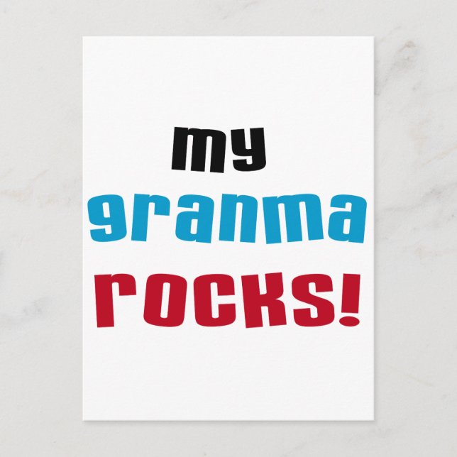 My Granma Rocks T shirts and Gifts Postcard (Front)