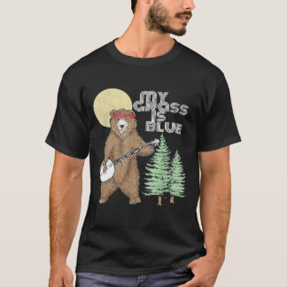 My Grass Is Blue Banjo Bear Hippie Grizzly2 T-Shirt