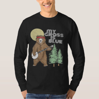 My Grass Is Blue Banjo Bear Hippie Grizzly2 T-Shirt