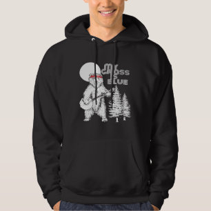 My Grass Is Blue Banjo Bear Hippie Grizzly Hoodie