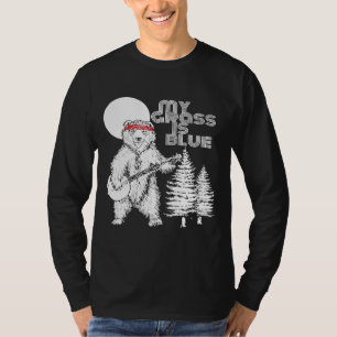 My Grass Is Blue Banjo Bear Hippie Grizzly T-Shirt