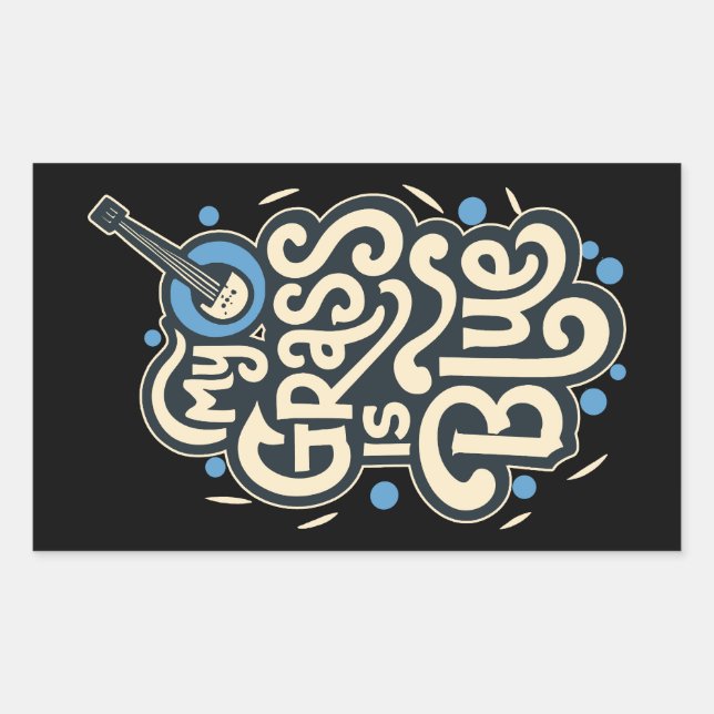 My Grass Is Blue Bluegrass Folk Music Sticker (Front)