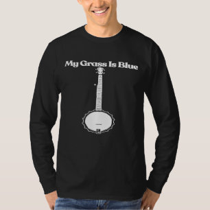 My Grass Is Blue Minimalist Banjo Music Simple Gra T-Shirt