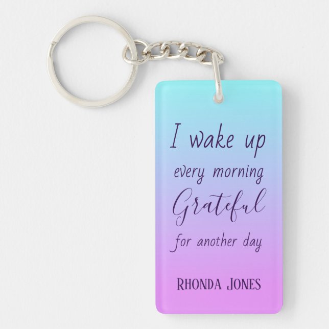 My Grateful Pink Ombre Keychain (Front)