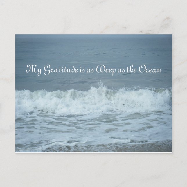 My Gratitude is as Deep as the Ocean! Thank You Postcard (Front)