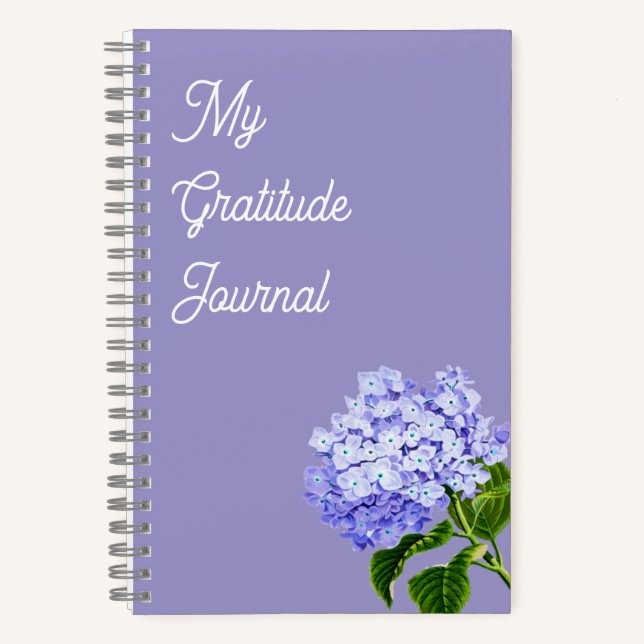 My Gratitude Journal | Hydrangea Spiral Notebook (Front)