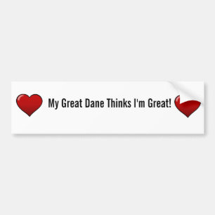My Great Dane Thinks I'm Great Bumper Sticker