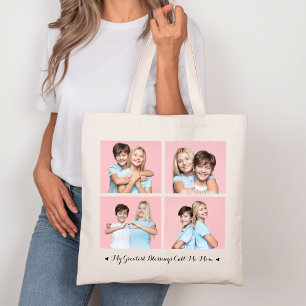 My Greatest Blessings Call Me Mom 4 Photo Tote Bag