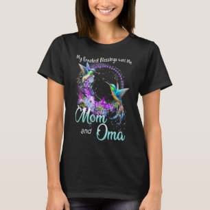 My Greatest Blessings Call Me Mom And Oma Hummingb T-Shirt