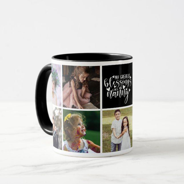 My Greatest Blessings Call Me Nanny Photo Collage Mug (Front Left)