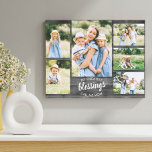 My Greatest Blessings Mom Quote 6 Photo Grey Wood Canvas Print<br><div class="desc">Create your own unique wrapped canvas with 6 of your favourite photos. The design features an editable mom quote which reads "my greatest blessings call me mom" and you can change this to read mama, mum or momma for example. The photo template is set up for you to add your...</div>