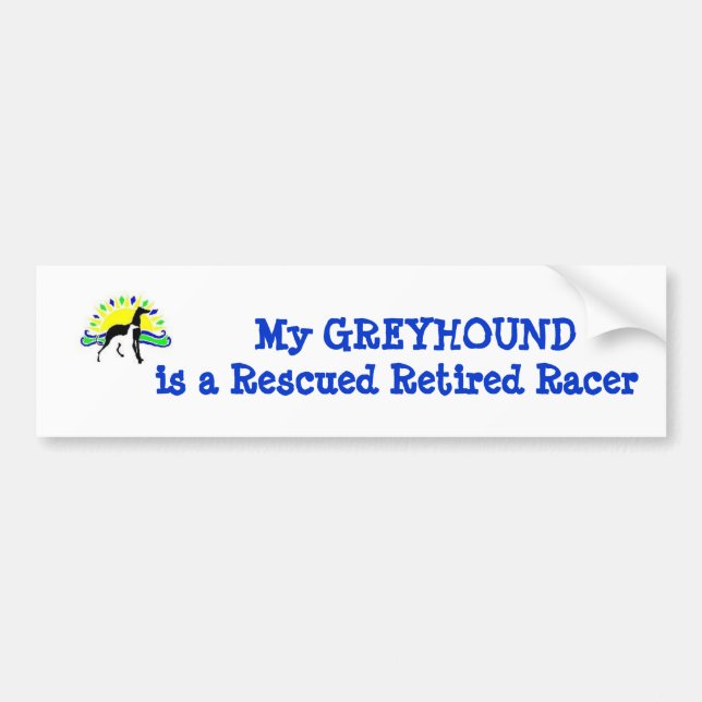 My GREYHOUND is a Rescued Retired Racer Bumper Sticker (Front)