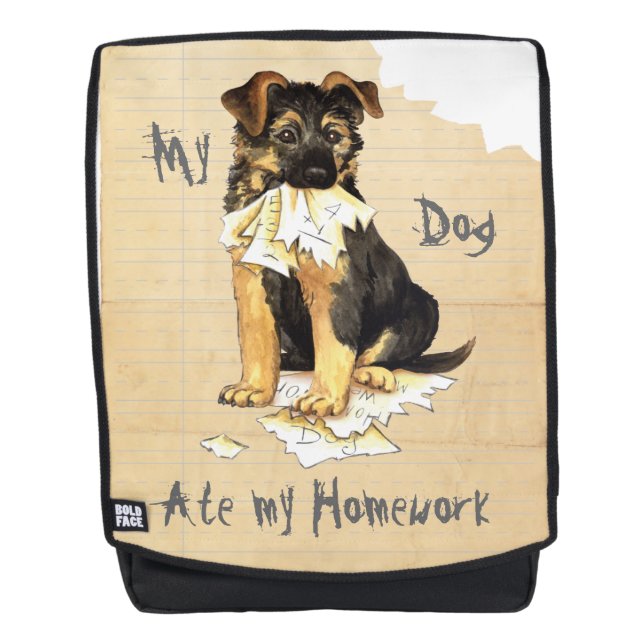My GSD Ate My Homework Backpack (Front)