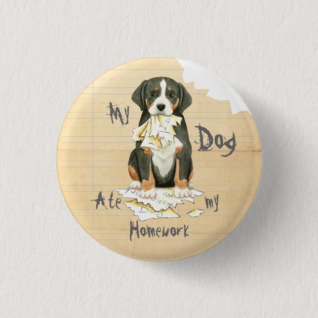 My GSMD Ate My Homework 1 Inch Round Button (Front)