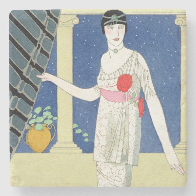 My Guests have not Arrived, illustration of a woma Stone Coaster (Front)
