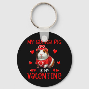 My Guinea Pig Is My Valentine Hearts Matching Rode Keychain