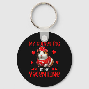 My Guinea Pig Is My Valentine Hearts Matching Rode Keychain