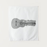 My guitar is my therapy. back and white guitar