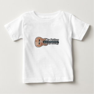 My guitar is my therapy. vintage brown guitar baby T-Shirt