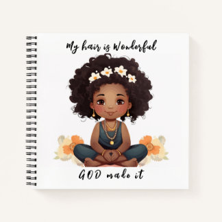 My hair is Wonderful  8.5" x 8.5" Spiral Notebook