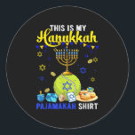 My Hanukkah Pajama Shirt Tennis Player Jewish Meno Classic Round Sticker<br><div class="desc">My Hanukkah Pajama Shirt Tennis Player Jewish Menorah</div>