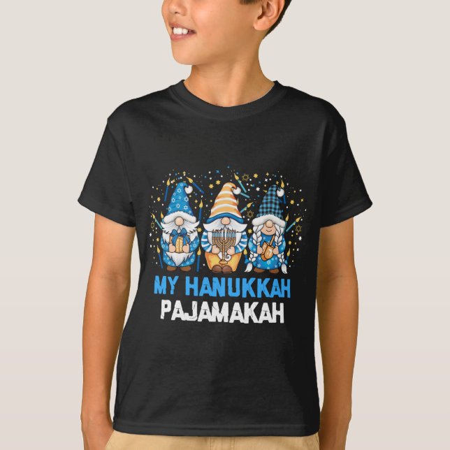 My Hanukkah Pajamakah Gnomes Channukah Jewish Gnom T-Shirt (Front)