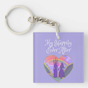My Happily Ever After Lesbian Queens Keychain